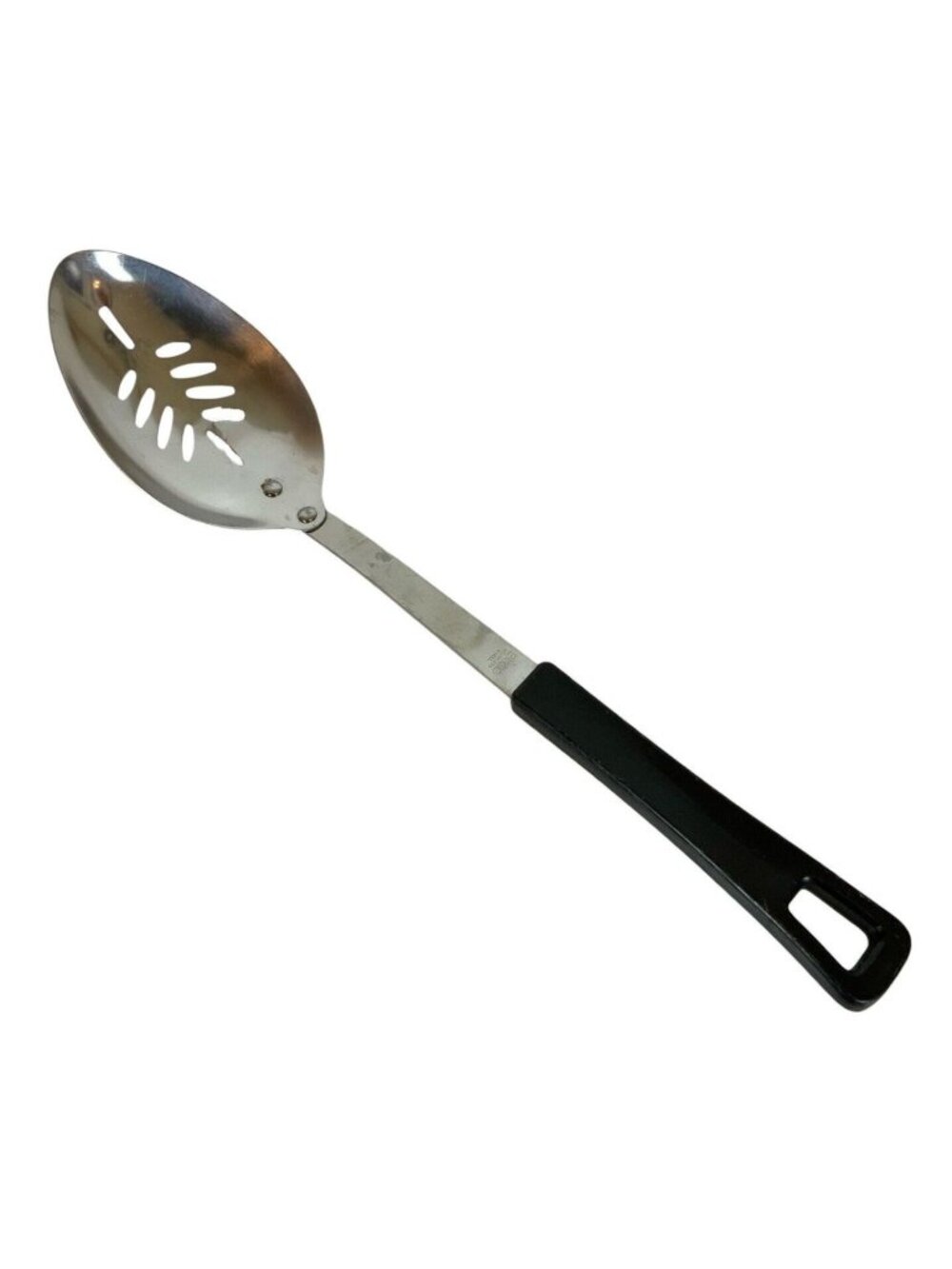 Ekco Stainless Steel Slotted Serving Spoon Black Nylon Handle Vintage Japan